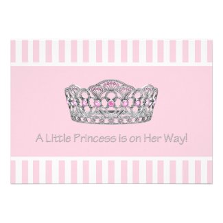 Princess Tiara Pink Princess Girl Baby Shower Personalized Invites
