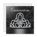 Princess Tiara Quinceanera (ebony) Invitations
