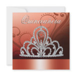 Princess Tiara Quinceanera (orange) Announcements