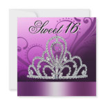 Princess Tiara Sweet Sixteen (lilac) Personalized Invitation