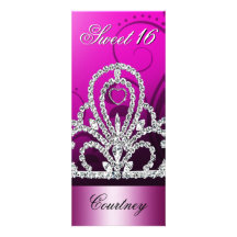 Princess Tiara Sweet Sixteen (orchid) Custom Invitations