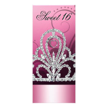 Princess Tiara Sweet Sixteen (pink) Personalized Invite