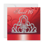 Princess Tiara Sweet Sixteen (poppy) Custom Invitations