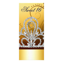 Princess Tiara Sweet Sixteen (yellow) Personalized Invitation