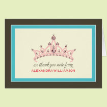 Princess Tiara Thank-You Card (aqua) cards
