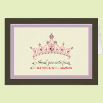 Princess Tiara Thank-You Card (lavender) cards