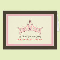 Princess Tiara Thank-You Card (pink) cards