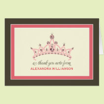 Princess Tiara Thank-You Card (rose) cards