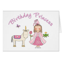Princess Unicorn Birthday Girl Card