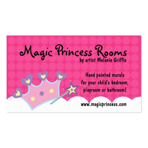 Princess Wand Pink Dot Business Card (front side)
