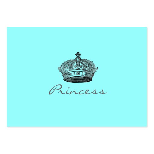 * Princess White/Blue Crown - Calling Card * Business Card Template (back side)