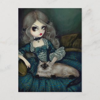 &quot;Princess with a Himalayan Cat&quot; Postcard
