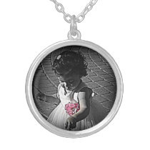 Princess with a Pink Rose Pendant