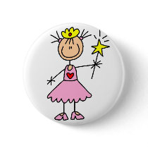 Princess With Wand Button