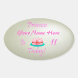 Princess (Your Name) is 11 Today Oval Stickers
