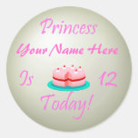 Princess (Your Name) is 12 Today Stickers