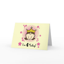 Princesss 4th Birthday Tshirts and Gifts Greeting Cards