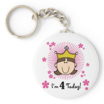 Princesss 4th Birthday Tshirts and Gifts Keychains