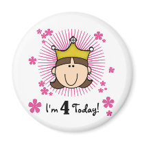 Princesss 4th Birthday Tshirts and Gifts magnets