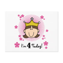 Princesss 4th Birthday Tshirts and Gifts Post Cards