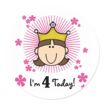 Princesss 4th Birthday Tshirts and Gifts stickers by kids_birthdays Princesss 4th Birthday Tshirts and Gifts stickers
