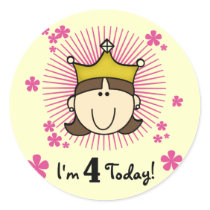 Princesss 4th Birthday Tshirts and Gifts stickers by kids_birthdays Princesss 4th Birthday Tshirts and Gifts stickers