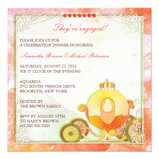 Princess's Carriage: Engagement Invitations