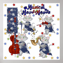 Print Cute Cats Music Musical Cat Band