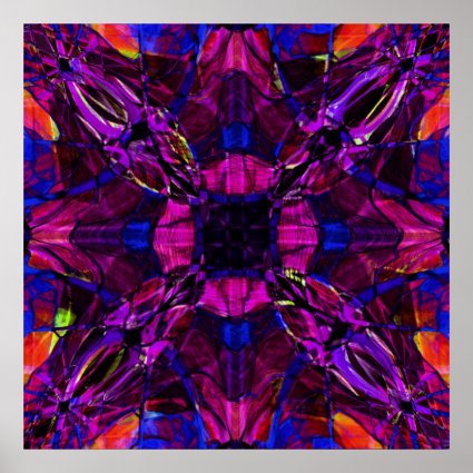 Print - Fractal Pattern Purple Blue Pink