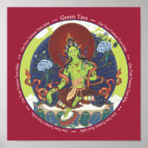 PRINT Green Tara - with mantra