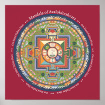 PRINT Mandala of Chenrezig - with Mantra