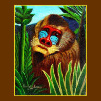 Print: Mandrill in the Jungle by Henri Rousseau