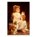Print: Playing with the Kitten by VintagePets Print: Playing with the Kitten