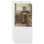 Print Shop with Clock Rack Card Design