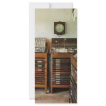 Print Shop with Clock Rack Card