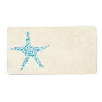 Printable Wedding Turquoise Aqua Starfish Sticker label