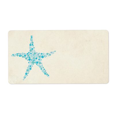 Printable Wedding Turquoise Aqua Starfish Sticker Personalized Shipping