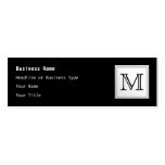 Printed Custom Monogram. Black and Pale Gray. Business Card