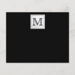 Printed Custom Monogram. Black and Pale Gray. Full Color Flyer