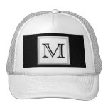 Printed Custom Monogram. Black and Pale Gray. Hats