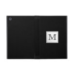 Printed Custom Monogram. Black and Pale Gray. Covers For iPad Mini