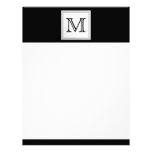 Printed Custom Monogram. Black and Pale Gray. Personalized Letterhead