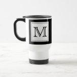 Printed Custom Monogram. Black and Pale Gray. Mugs