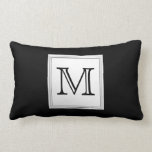 Printed Custom Monogram. Black and Pale Gray. Pillows