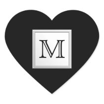 Printed Custom Monogram. Black and Pale Gray. Sticker