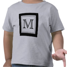Printed Custom Monogram. Black and Pale Gray. T-shirt