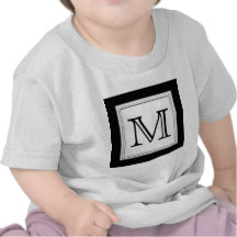 Printed Custom Monogram. Black and Pale Gray. Shirts