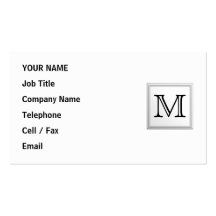 Printed Custom Monogram. Black and White. Business Card Templates