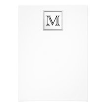 Printed Custom Monogram. Black and White. Announcements
