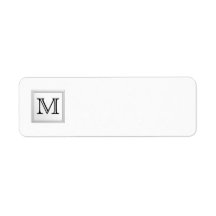 Printed Custom Monogram. Black and White. Custom Return Address Label